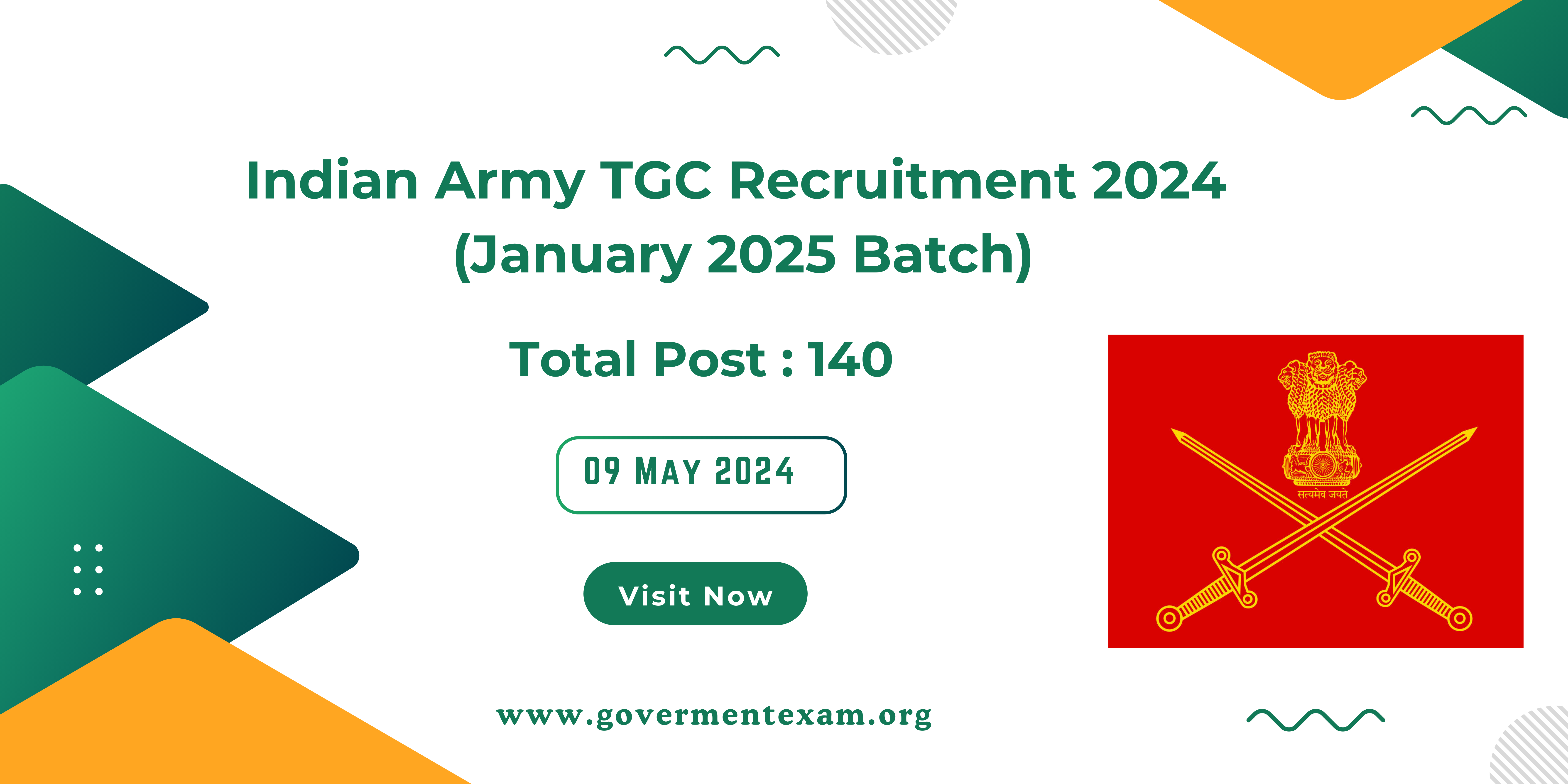 Indian Army TGC 140 Online Application (January 2025 Batch)